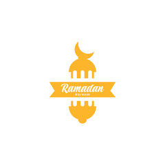 Ramadan Kareem greeting cards set background with moon, lanterns, lettering and mosque. Vector illustration for Ramadan - holiest month in the Islamic calendar for Muslims.