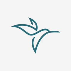 hummingbird colibri bird logo icon line abstract outline monoline vector illustration. abstract nectar bird logo