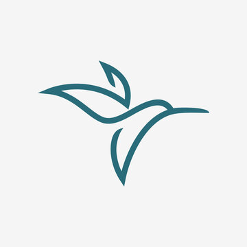 recommend clip art: hummingbird colibri bird logo icon line abstract outline monoline vector illustration. abstract nectar bird logo