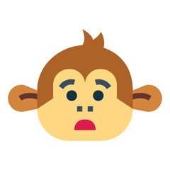 monkey flat icon style