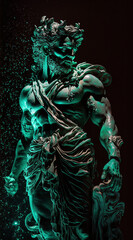Fototapeta premium Malachite greek god. Generative AI