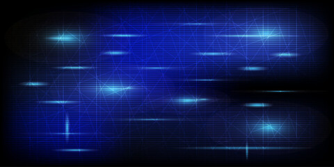 Abstract science and telecom data element on dark blue background.