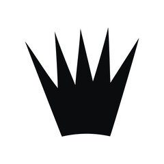 Crown logo graffiti icon. Black icon isolated on white background. Doodle vector illustration. Queen royal princess symbol. Outline design for drawing greeting cards, promotional items for girl,women