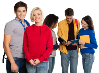 Group of happy students