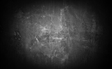 Old wall texture cement dark black gray background abstract grey color design are light with white gradient background.