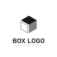 Box vector logotype. Box lettering logo. Cargo company box logo