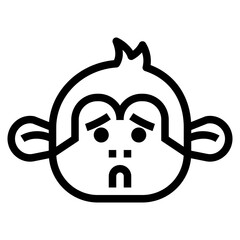 monkey line icon style