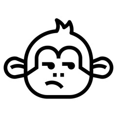 monkey line icon style