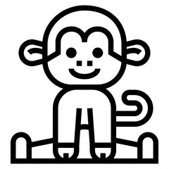 monkey line icon style