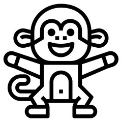 monkey line icon style