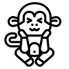monkey line icon style