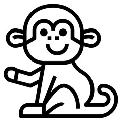 monkey line icon style