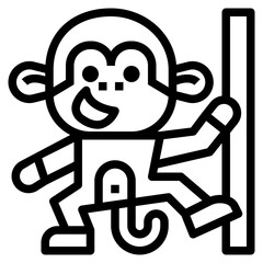 monkey line icon style