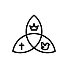 Black line icon for trinity - obrazy, fototapety, plakaty