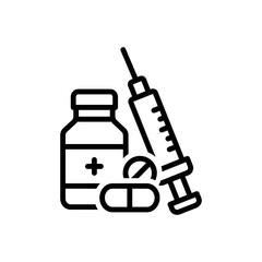 Black line icon for drugs