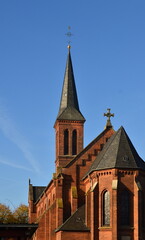 Fototapeta na wymiar Historical Church in Autumn in the Town Thedinghausen, Lower Saxony