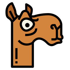 camel filled outline icon style
