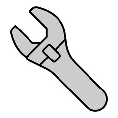 Adjustable wrench - icon, illustration on white background, grey style