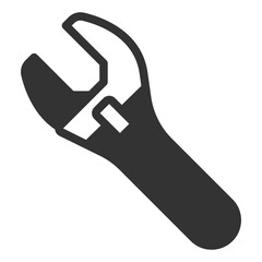 Adjustable wrench - icon, illustration on white background, glyph style