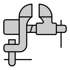 Locksmith vice - icon, illustration on white background, grey style