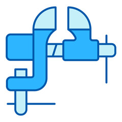 Locksmith vice - icon, illustration on white background, color style