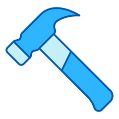 Construction hammer - icon, illustration on white background, color style