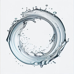 Water flowing and form a round frame - generative ai