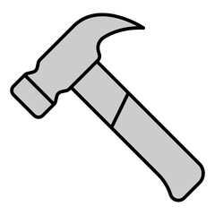 Construction hammer - icon, illustration on white background, grey style