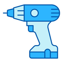 Cordless screwdriver - icon, illustration on white background, color style