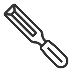 Carpentry chisel - icon, illustration on white background, outline style