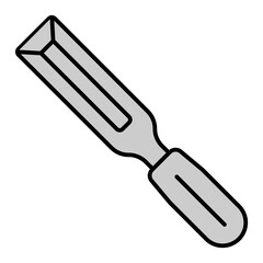 Carpentry chisel - icon, illustration on white background, grey style