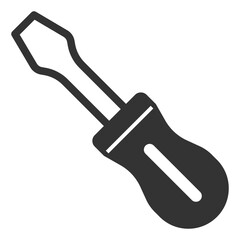 Construction screwdriver - icon, illustration on white background, glyph style