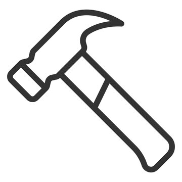 recommend clip art: Construction hammer - icon, illustration on white background, outline style