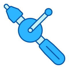 Hand drill - icon, illustration on white background, color style