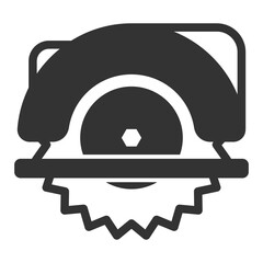 A circular saw - icon, illustration on white background, glyph style