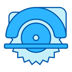 A circular saw - icon, illustration on white background, color style
