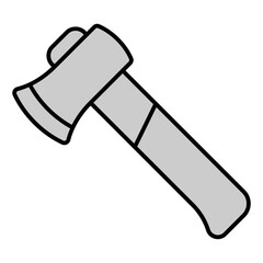 Carpenter's ax - icon, illustration on white background, grey style