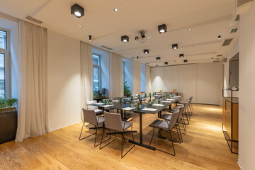 Interior of conference room in modern hotel