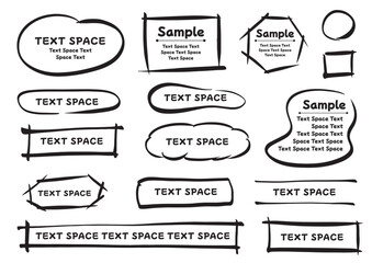 筆圧で太さが変わる線で書いたフレームのセット