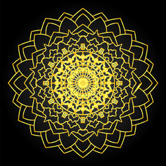 golden Luxury mandala background with arabesque pattern arabic islamic style