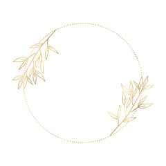 Floral gold frame illustration