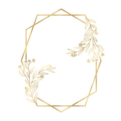 Floral gold frame illustration