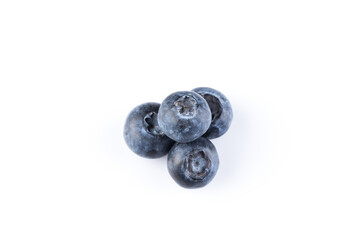 Blueberries on white background