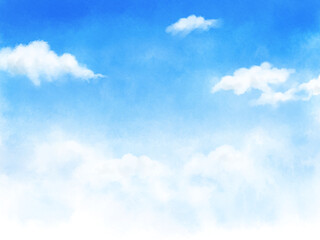 Blue sky painted with digital watercolor © 虹見