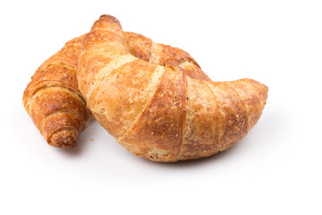 Croissant over white background