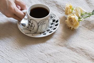 コーヒーと花とインテリア