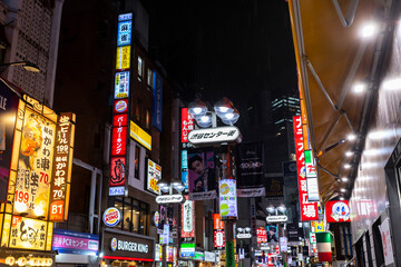 Shibuya and Shinjuku night life in Tokyo, Japan