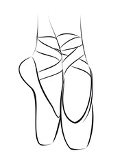 The sketch of ballet pointe shoes.
- 580950439
