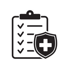 Medical insurance icon on white background. Vector illustration.
