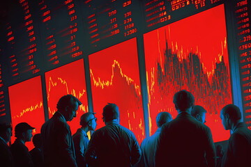 Financial Meltdown: Capturing the Chaos of a Stock Market Crash - obrazy, fototapety, plakaty